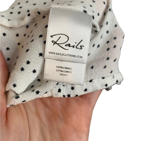 Rails Angelina Dress in Black Mini Stars Print w/ Smocked Waist Size XS - Picture 5 of 9